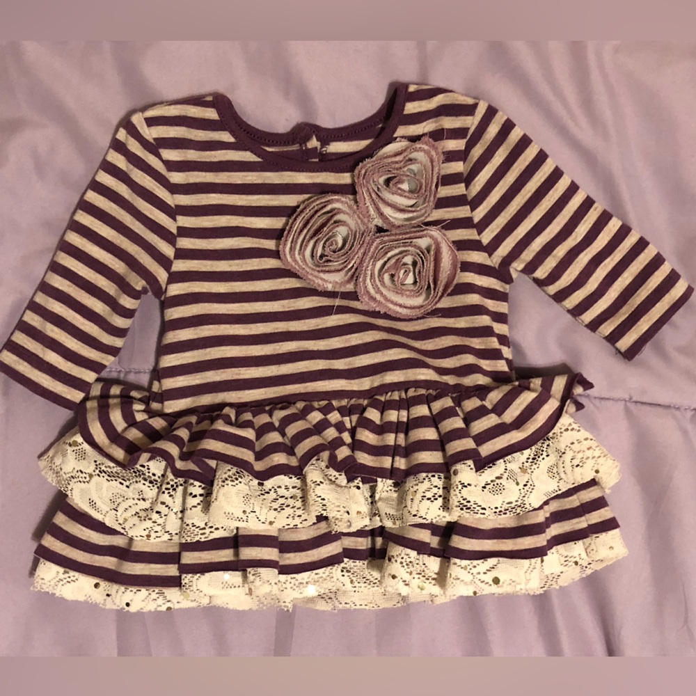Pippa & Julie Purple and Cream Striped Top